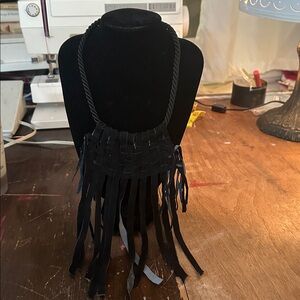 Sold! My Mom Made This for You! Real Suede, Satin Cord Woven Neck Piece